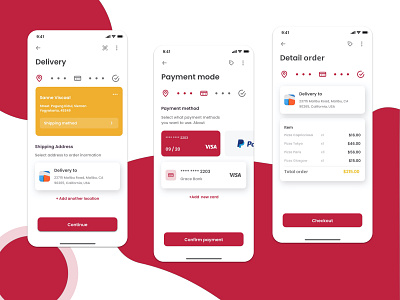 Food Checkout & Payment Modern UI adobe xd flat mastercard mobile ui design modern payment payment app ui