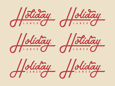 Holiday Lanes Logo Variations branding design lettering logo typography vector