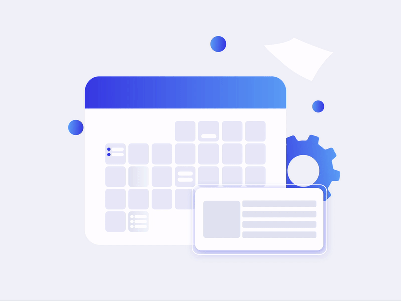 Animated Calendar, Planner Illustration animation blue business calendar flatdesign gif gradient illustration office planner planning svg time web work