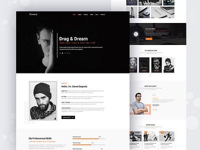 Black Dream Web Design adobe xd black design illustration typography ui ux vector web design