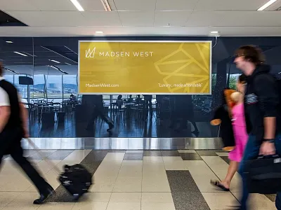 Madsen West Logo Design accomodation app booking branding design hotel icon logo typography vector