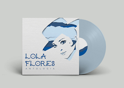 Lola Flores Vinyl Concept blue branding concept flamenco music packaging papercut rebranding spanish textured vinyl white