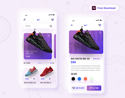 Daily UI Challenge 063/100 - Shoes Store App - (Freebie) 100uichallenge adobe illustrator adobe xd adobexd ankur tripathi app design app redesign daily 100 challenge dailychallenge dailyui dailyuichallenge free download freebie nike app redesign product page product page design shoes app uidesign uidesigner uiux