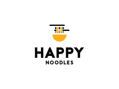 Happy Noodles Logo brand brand design brand identity branding business corporate design food graphic design icon identity identity design logo logo mark mark restaurant type typography visual design