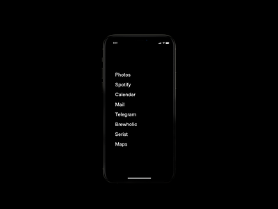 Homescreen 2020. black iphone iphone x minimal minimalist ui