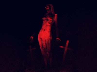 Red digital painting psycho red speedpaint