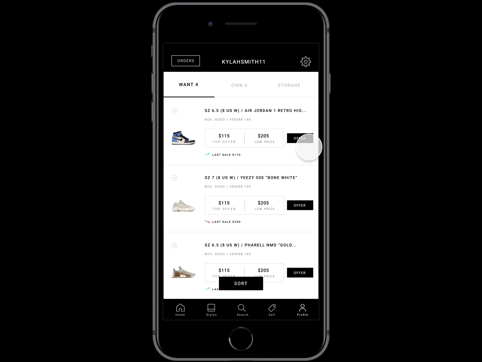 GOAT App w/ Figma's Auto Animate autoanimate figma prototype sneaker sneakerhead ui visual design