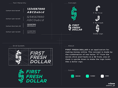 first fresh dollar logo details! concept design dollar first fresh illustration minimalist vector