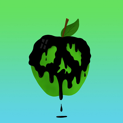 Poison Fruit activism apple climate change design drawing drip illustraion oil poison skull war