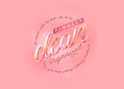 Finally Clean design gradient graphic handlettering lettering organized quarantine type