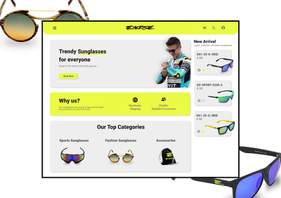 Sunglasses E-Commerce Website UI creative design design designer eye care eye glasses eyewear glasses graphicdesign sunglasses ui uidesign user experience ux uxdesign website website design website ui
