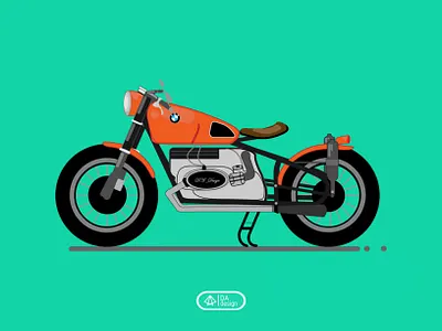 motor classic adobe illustrator art bmw design flat flatdesign illustration art illustrator motor motorbike motorcycles vector