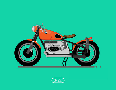 motor classic adobe illustrator art bmw design flat flatdesign illustration art illustrator motor motorbike motorcycles vector