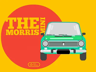 Morris art car design flat illustration minicooper morris