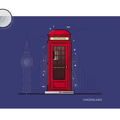 Telephone - London flat illustration flat vector illustration london illustration telephone telephone illustration vector