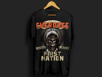 CHIROKEE NATIVE AMERICAN T-SHIRT aborigin aborigines american americans app creative t shirt design icon logo mobern t shirt natiev native native american old origin t shirt typography ui vector