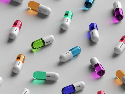 Take your pills people 3d c4d cinema4d depression happiness pills render