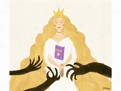 princess is keeping my dairy safe illustration