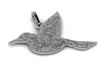 Bird Pendant 3D print jewel jewelery jewellery jewelry jewelry design jewelry designer jewels matrix rhino3d rhinoceros