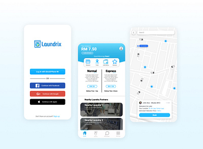 Mobile UI - Laundrix design figma laundromat laundry laundry app mobile mobile app mobile ui ui