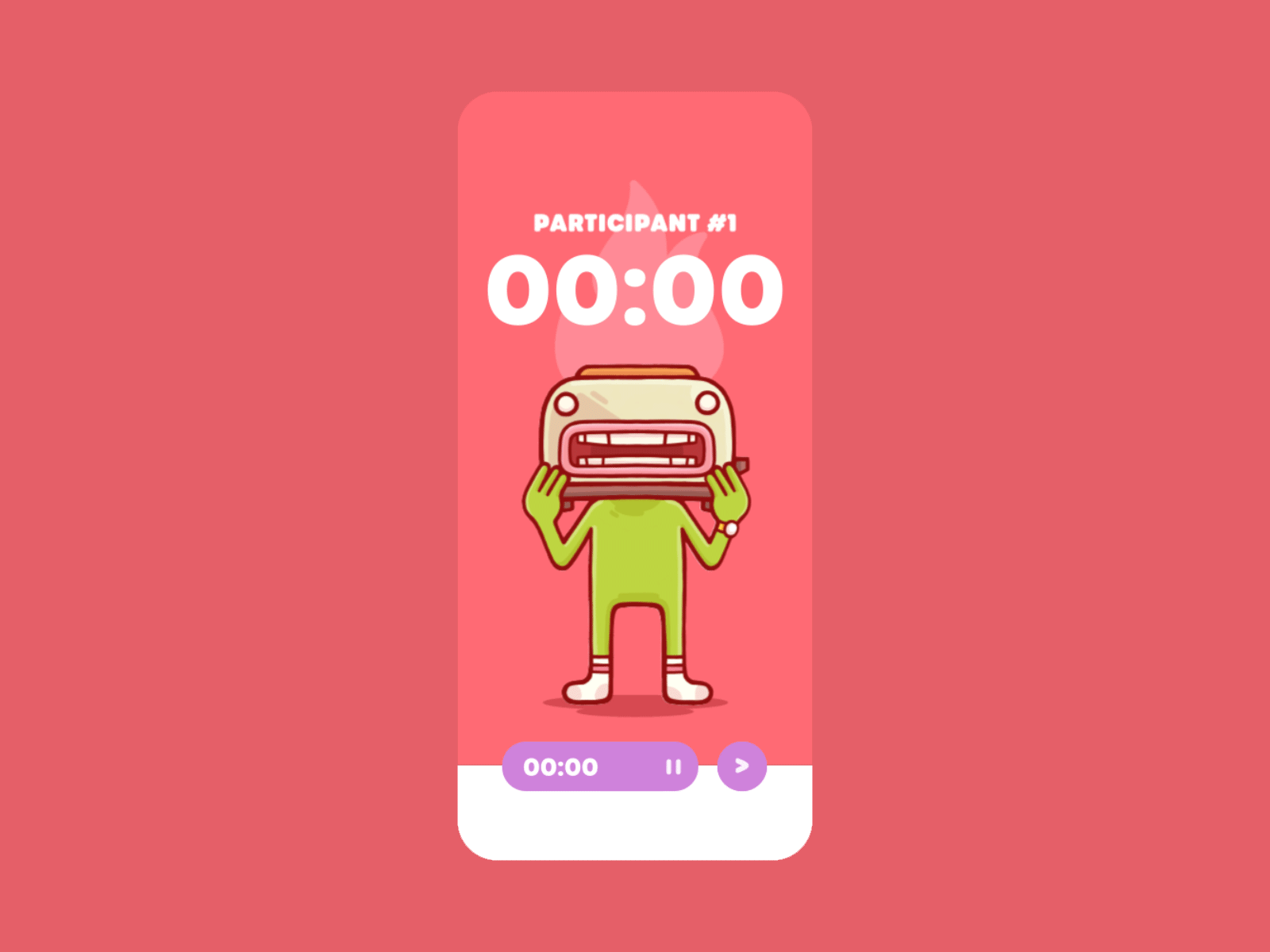 Daily Toast Character app design cartoon character animation emoji illustration timer ui uiux