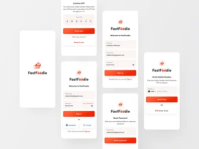 FastFoodie - Food Ordering App (Inputs) app design best dribbble shot clean ui delivery ecommerce food app food delivery food ordering app mobile mobile app design restaurant restaurant app ui ux