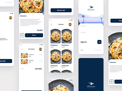 food order aero aeroasia asia blue cart clean design ecommerce flat garuda home indonesia login mobile mobile app navy order shopping ui ux