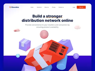 Omnibiz Landing Exploration 3d 3d art 3d illustration web design