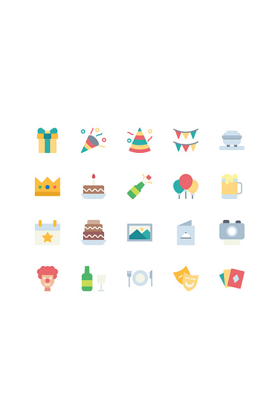 Party Icon Set flat design flatcion icon icon pack icons ui uiux