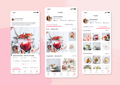 Healthy Recipe App food app product recipe app uidesign uiux