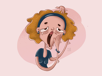 *scartch* yawn. blonde character character design girl illustration illustrations yawn