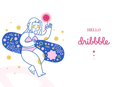 Hello dribbble! app design illustration