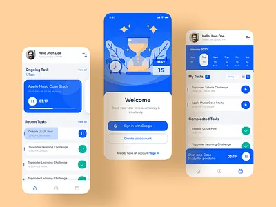 Time Tracker calendar event illustration mobiledesign task task management time timeline tracker ui ui ux ux