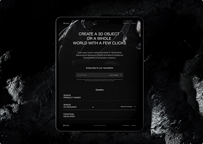 CAEL - Landing page 3d about design landing web website