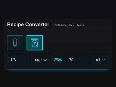 Recipe converter design food minimalist neon units