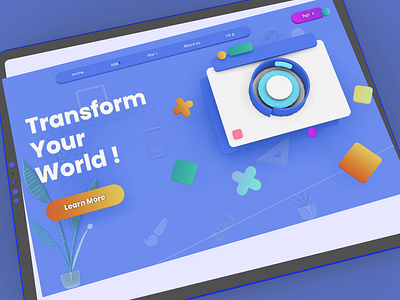 3D UI 3d blender3d branding concept figma figmadesign first3d illustration ipad landing page design uidesign vectary 3d