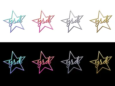 YSD Logo Refresh 80s dance glossy gold logo metallic school shine shiny silver star