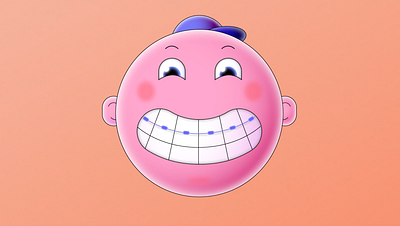 Smiley face animated animation after effects boy braces character character animation character design face gradient happy illustration motion smile smiley smiley face