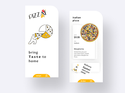 Pizzaai - Delivery App app design apple design delivery delivery app delivery service figma flat illustraion illustrator ios app latest design minimal new trend pizza pizza box pizza menu popular sketch ui ux