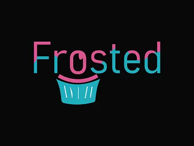cupcake logo FROSTED branding cupcake cupcake logo dailylogo dailylogochallenge design food foodlogo illustration logo stay home stay safe typography