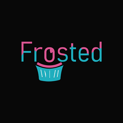cupcake logo FROSTED branding cupcake cupcake logo dailylogo dailylogochallenge design food foodlogo illustration logo stay home stay safe typography