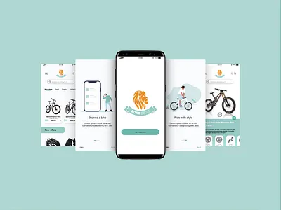 Roar Bikes Mobile Application adobexd branding design flat minimal ui