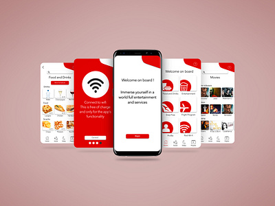 Qantas In-Flight Experience Mobile Application art branding design invision logo sketch typography ui ux