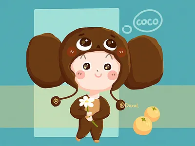 穿大耳猴的coco小姐 cute design illustration