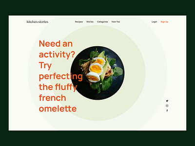 Kitchen Stories Design Concept concept design concept desktop food landing landing design landing page landingpage ui