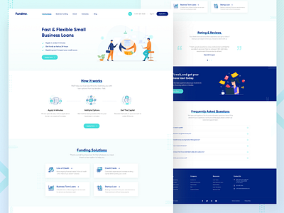 Digital lending and borrowing marketplace clean credit finance illustration landing page lending loan personal loan web design