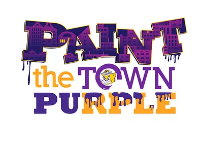Paint the Town Purple Grarphics design illustration typography