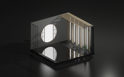 Zen room white 3d 3dcg blender blender3d c4d cinema4d design illustration interior isometric isometricart japan minimal