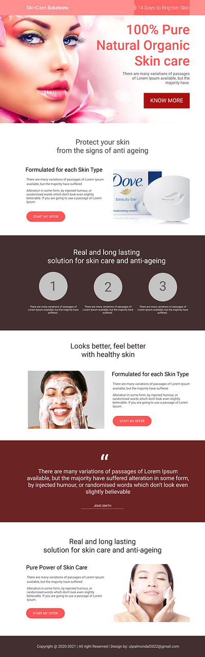 Skin Care website app branding design flat illustration illustrator type typography ux web website
