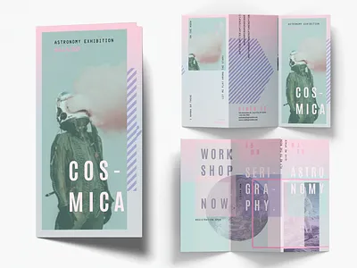 Cosmica Trifold advertising branding brochure design design digitalart events illustration trifold typography